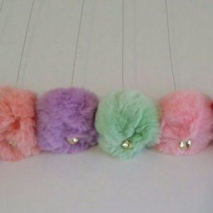 HANGING REAL RABBIT FUR BALLS